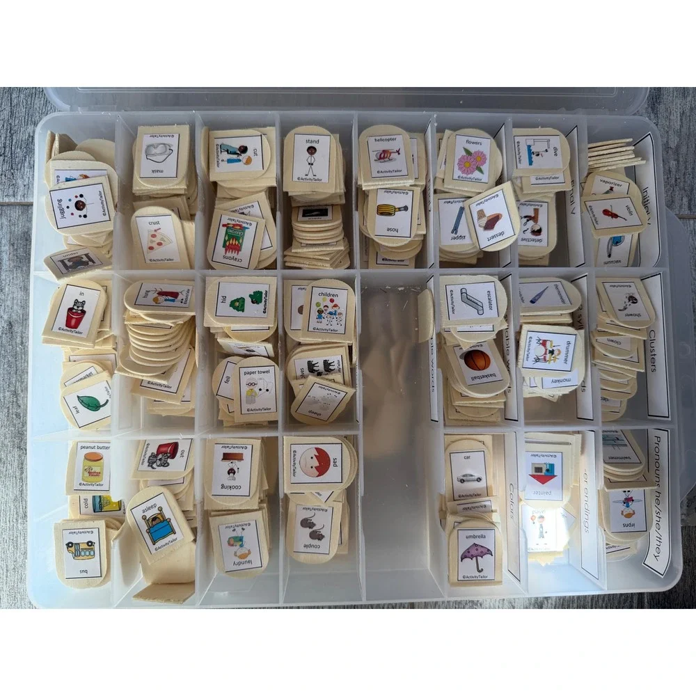 Speech Therapy PECS Tiles Wooden‎ Educational Set ActivityTailor Communication